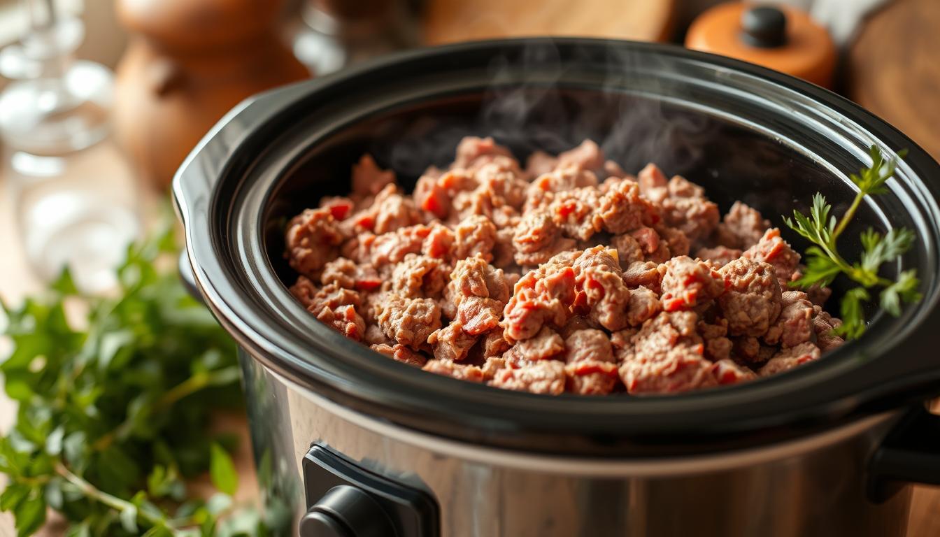 Why is my ground beef still pink in the crockpot?