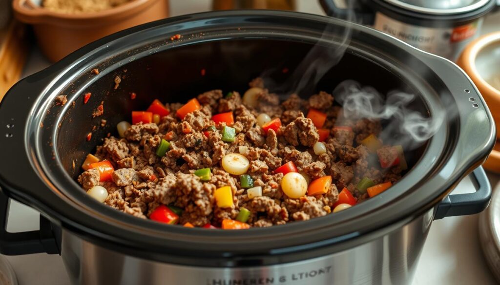 Do I have to brown ground beef before slow cooker?